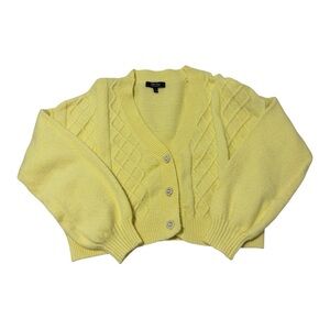 Willy Fox Yellow Cropped Cardigan